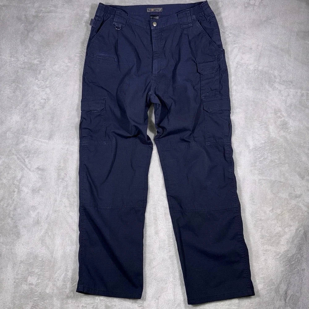 5.11 Tactical Mens Navy Blue Ripstop Cargo Pants 36x32 Workwear Military Utility